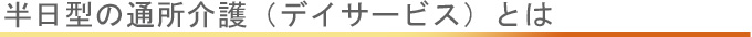 半日型の通所介護とは