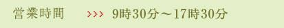 営業時間:9時から17時